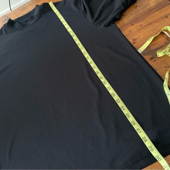 Wedge Golf Mock Neck Short Sleeve Black Performance Tee Black Sz L - Picture 6 of 8